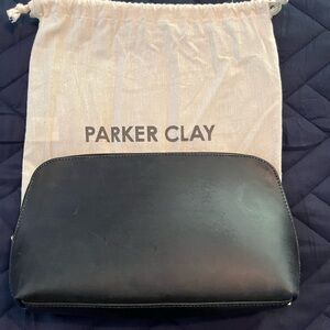 Parker Clay Black Leather Mulu Catchall Pouch. NWT.